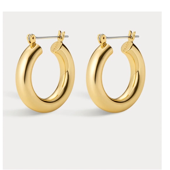 Luv AJ - Baby Amalfi Tube Hoops - Gold - Super Lightweight - Never Worn - Picture 4 of 15